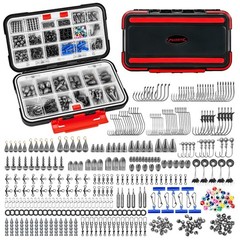Compact Fishing Tackle Kit 182/265/400pcs – All-in-One Freshwater Gear Set for B