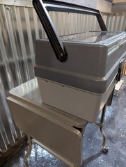 Plano Vintage Tackle Box Grey Top Access See Thru Hatch 3 Trays Loaded Lures