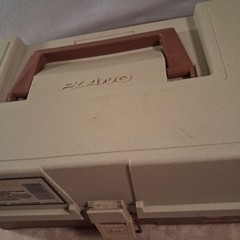 Vintage Plano Molding Co Model 2200 2 Tray Fishing Tackle Box Brown Made In USA