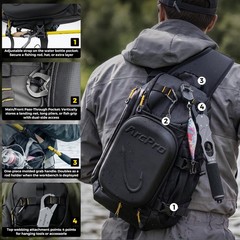 ARCPRO X500 Fishing Sling Pack for 2×3600 Trays Water-Resistant