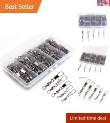 Versatile 200PCS Fishing Barrel Swivels with Quick Connect Snaps – Durable Gear