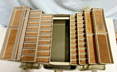 Vintage Plano 8700 Fishing Tackle Organizer Box Double sided 7- Lift-up Trays