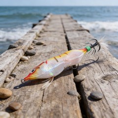 Eging Fishing Squid Jig Lures 8cm with Luminous LED and Reinforced Hooks