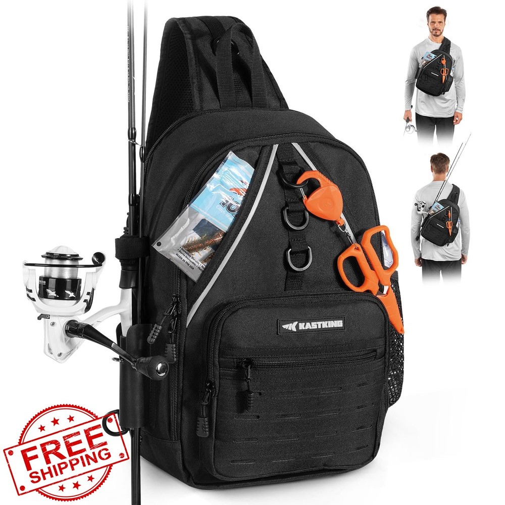 KastKing Karryall fishing sling bag, backpack, rod holder, MOLLE