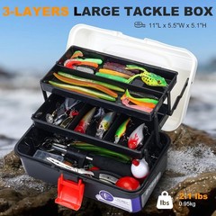 Comprehensive Fishing Gear Kit: 321 Pcs Lures in 3-Layer Tackle Box – Men’s Gift