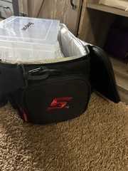 #at905 NEW Snap-On Tools Fishing Tackle Box Bag Snap On Black And Red SSX22P118