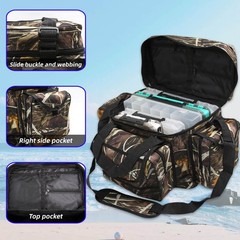 Fishing Tackle Bag for Saltwater or Freshwater, Water-Resistant 3600 Tackle B…
