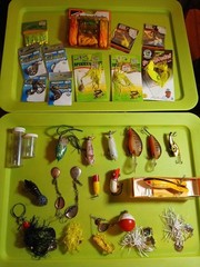 Old Pal 1090 Box With Fishing Tackle Bomber Strike King Gamakatsu Johnson +more