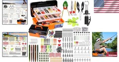 All-in-One 3-Layer Tackle Box with 423 Fishing Accessories for All Waters