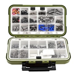 Fishing Accessories Kit 397pcs Waterproof Tackle Box with Hooks Weights Swivels