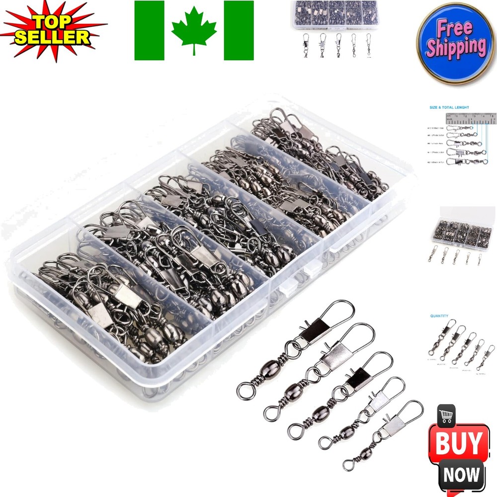 High-Strength 200PCS Barrel Snap Swivels – Corrosion-Resistant Fishing Gear