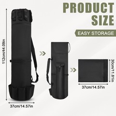 AGOOL Fishing Pole Bag with Rod Holder Bag, 5 & Large, Black