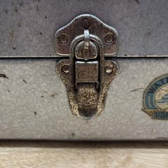 Vintage Union Steel Chest Two Tray Gray Watertite Tackle Box