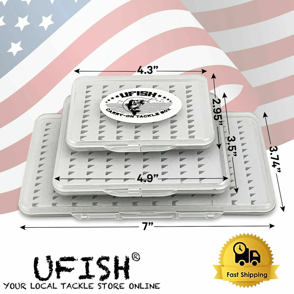 UFISH 3 Box Set Fly Fishing Flies Carry On Tackle Storage Organizer Trout