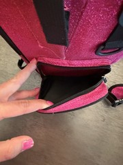 GOTURE Pink/Black Fishing Backpack, Plastic, Shoulder Strap, 3 Tackle Boxes