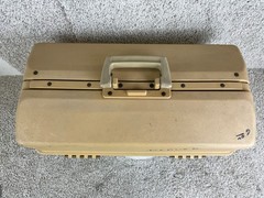 Vintage Plano Molding Co 8700 Fishing Tackle Organizer Box Double Tray Beige