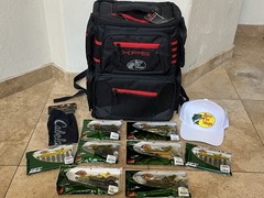 NEW! Bass Pro XPS LIMITED EDITION Fishing Tackle Backpack Hat Plastics Gaiter