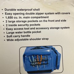 Eagle Claw Fishing Tackle Bag Boat Duffel Blue Waterproof Gear Bag ECB-100 NOS