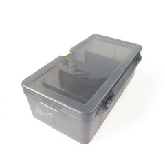 1Pcs Large Capacity Reusable Fishing Lure Box Grey PP Plastic Double Layer