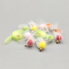 12 Piece Fly Lure Egg Design for Trout Salmon Bass High Carbon Steel Hook