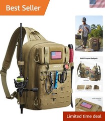 Versatile Outdoor Fishing Backpack – Water-Resistant with MOLLE Attachments