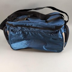 Okeechobee Fats Soft Tackle Bag Blue Tan 5 Pocket Shoulder Strap Fishing Gear