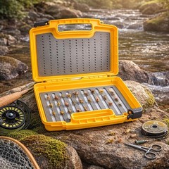 Aventik Streamer Fly Boxes Click Lock Large Streamer Flies Foam Storage Fishi…