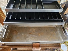 Vintage UMCO 175-A Aluminum 3 Tray Tackle Box Watertown MN, USA 6x6x17