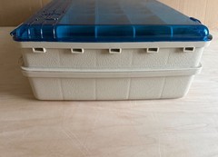 PlLANO AQUA BLUE & SANDSTONE TWO TIER SATCHEL TACKLE BOX