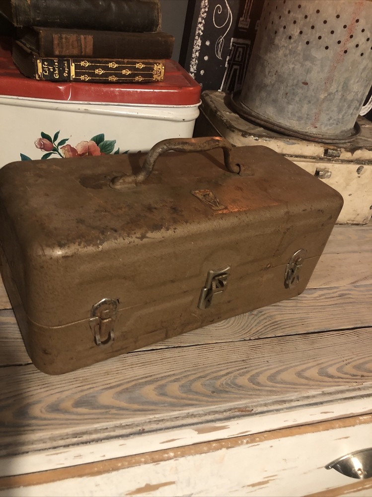 My Buddy Tackle Box Toolbox Falls City Product Made USA Dark Gray/Brown Fishing