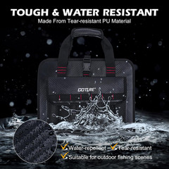 Portable Fishing Jig Bag with 34 Mesh Pockets and Detachable Compartment