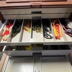 Vintage Plano 777 Tackle Box 6 Drawer Storage Organizer Tan Brown With Baits