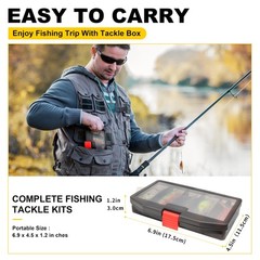Fishing Lures Tackle Kit with Tackle Box, Bass Fishing Set Including Crankbaits