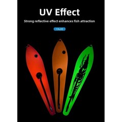 Stainless Steel Fishing Lure Hook 1.97in UV Reflective Big Spoon for Jigging