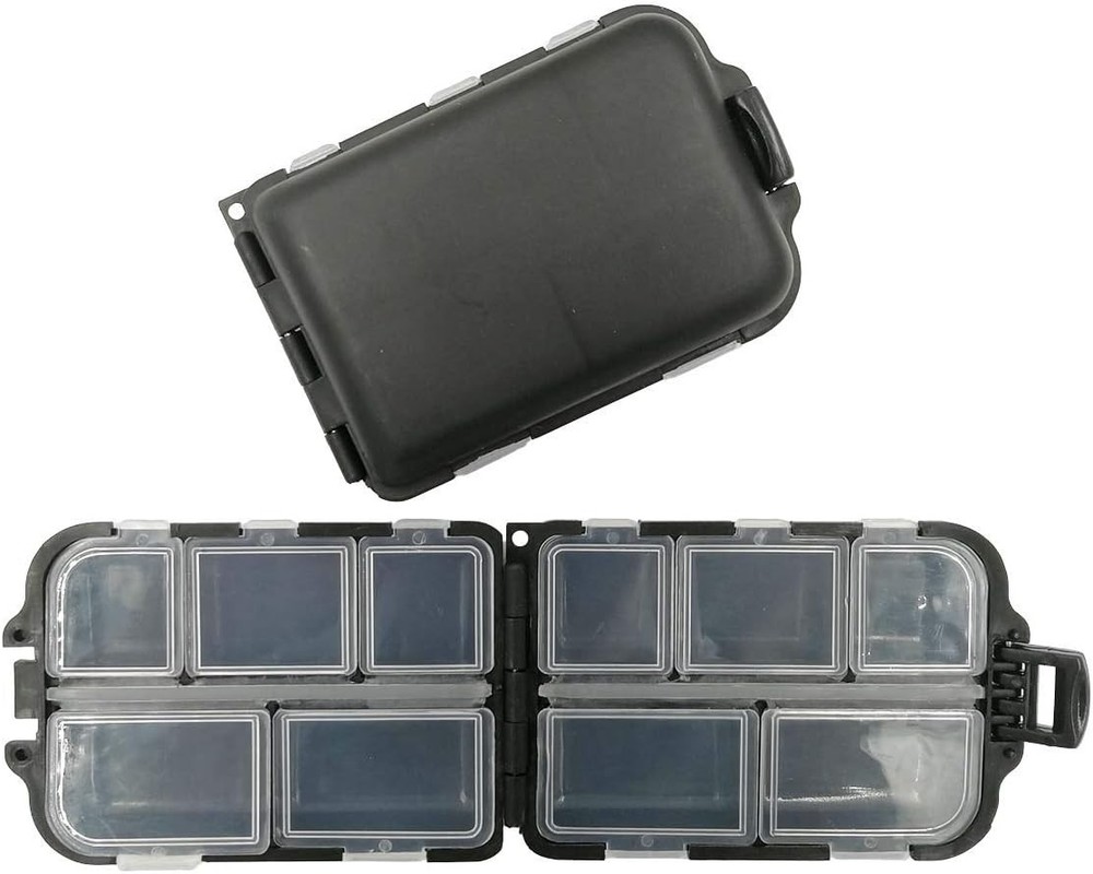 2x Small Hard Fishing Tackle Box Portable Case Hooks Lure Baits Storage Box