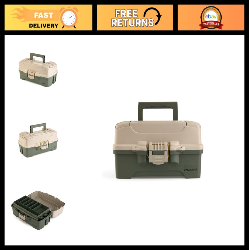 Portable Fishing Tackle Box with Deep Storage, Rust-Proof Latch, Top Access, USA