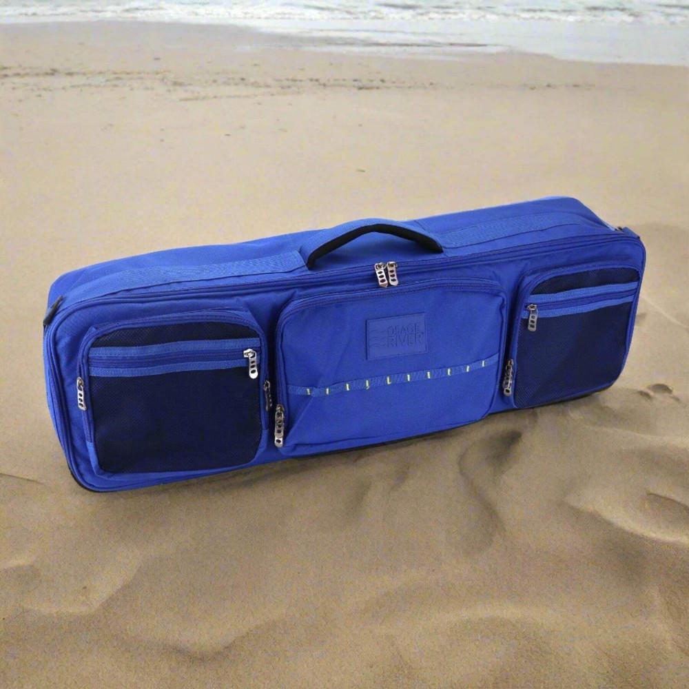 Osage River Fishing Rod Travel Bag with Dividers Large Tackle and Gear Case Blue