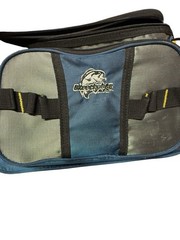 Okeechobee Fats Navy Blue & Gray Fishing Tackle Bag Soft Sided Adjustable Strap