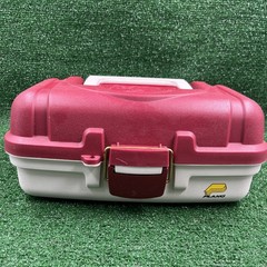 PLANO Model 6101 Red White Fishing Tackle Box w/ 1 Lift Up Tray
