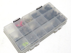 LARGE LOT OF MISC HOOK’S AND WIEGHT’S with RUNCL”BORN TO WIN” TACKLE BOX**
