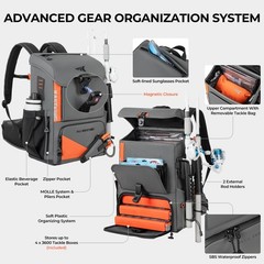 KastKing All Weather 13.8 inches, A: Grey（With 4 Waterproof Tackle Boxes）