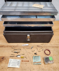 Vintage Kennedy Kits 613 AL 3-Tray Tackle Box Metal Brown USA