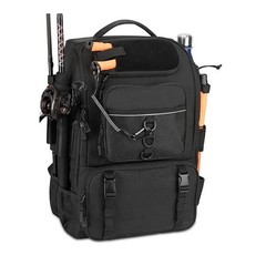 Foldable Fishing Backpack Waterproof Large Capacity Tackle Storage Bag with Rod