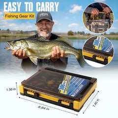 356PC Essential Tackle Kit with Dual-Side Box for Trout, Bass, Crappie Fishing