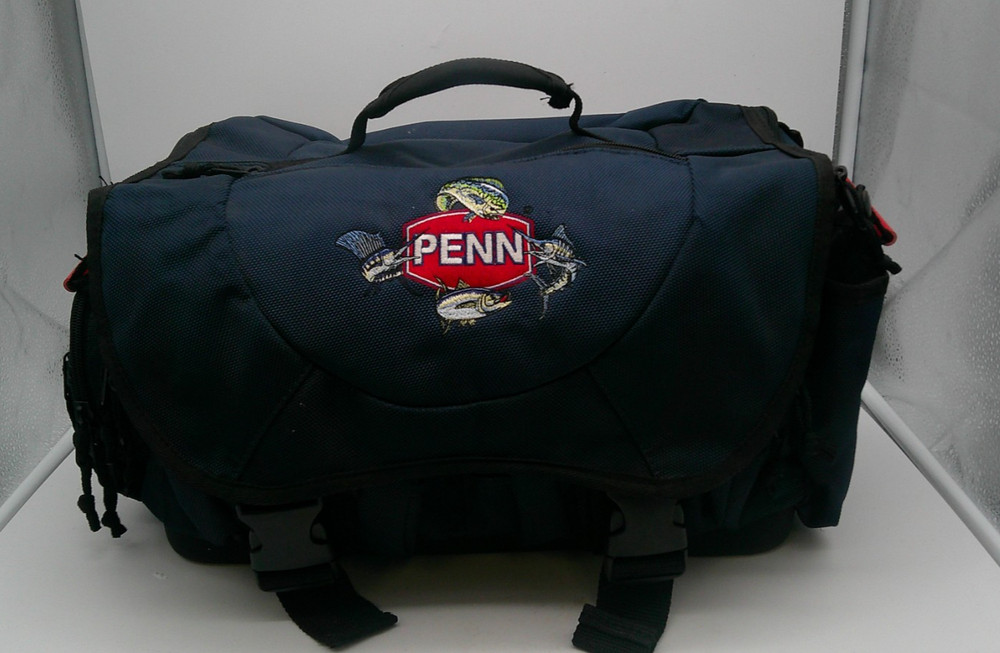 Penn Tackle Tournament Fishing Bag Med Navy Blue Padded Compartments Swordfish