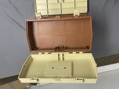 Vintage Plano 757 Fishing Tackle Box Top Storage With 4 Drawers Made In USA NICE