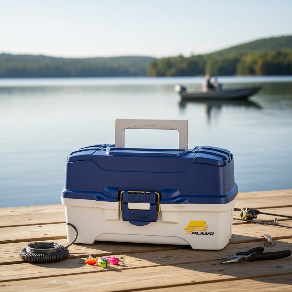 Compact Dual Top Access Tackle Box with Brass Latch – Perfect for Young Anglers