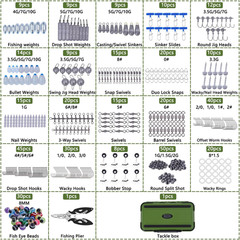 412Pcs Fishing Tackle Kit with Box,Fishing Gift for Men(Green) | Complete Fishin