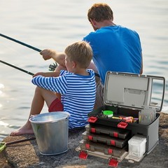 5 Layers Fishing Tackle Box w/ Dividers & Top Storage 3 Removable Utility Boxes
