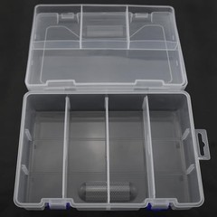 9x6x2.3inch PP Plastic Divided Storage Container Transparent Fishing Gear Box
